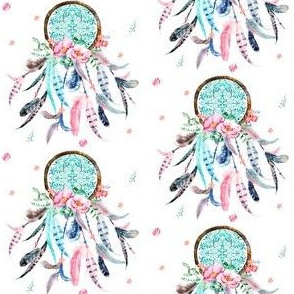 3" Pink and Aqua Dream Catcher 