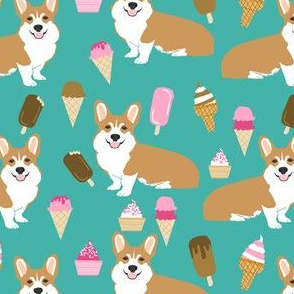 corgi ice creams cute corgi dogs ice creams funny cute dogs fabric