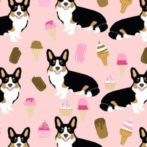 corgi ice creams cute ice cream dogs pink dog fabric cute summer pink ice creams