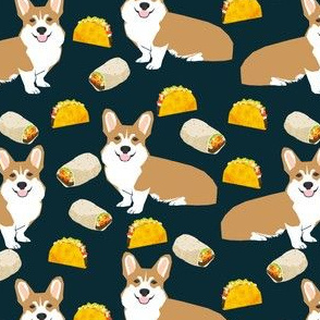 corgi taco burrito corgis cute dog food cute dogs fabric