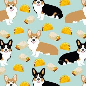 corgi tacos corgi burritos dog fabric cute dogs design best corgis fabric