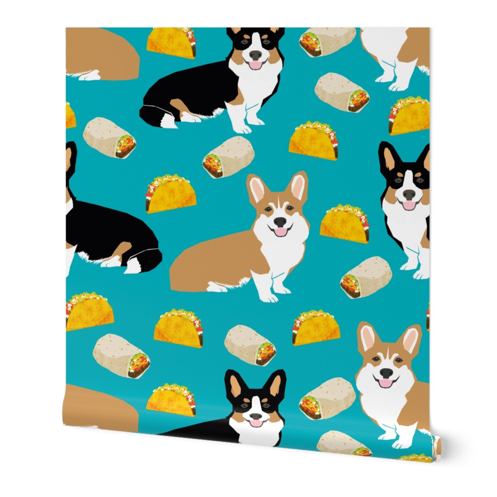 corgi tacos cute corgi dogs fabric cute corgis burritos mexican food