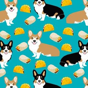 corgi tacos cute corgi dogs fabric cute corgis burritos mexican food