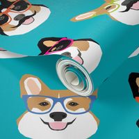 corgi glasses and mustaches cute corgi dog fabric pet dogs design