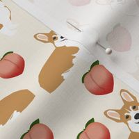 corgi peach fabric cute peach emoji corgis fabric