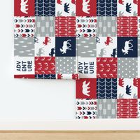 adventure woodland  wholecloth (90) || navy,red,grey