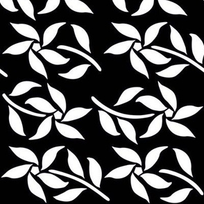 Four flowers - white-flowers-BLACK