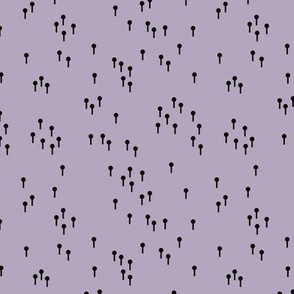 Abstract monochrome pins and horns of are they trees - geometric basic repeat black and lilac