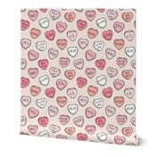 Conversation Candy Hearts Valentine Love Peach Pink