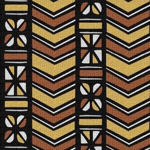 Mudcloth Inspired Chevrons Pinwheels and Cowrie Shells