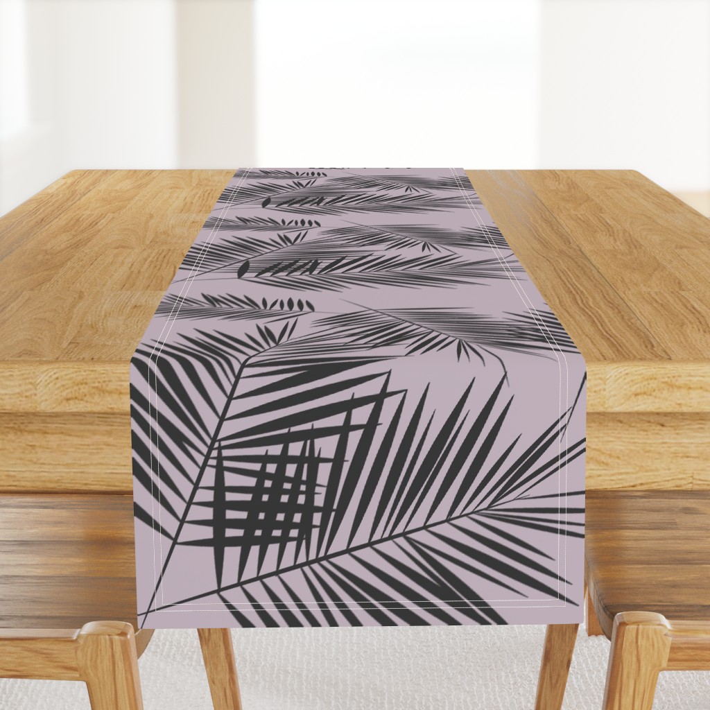 Palm leaves - graphite on lavender Palm leaf Palm tree tropical summer || by sunny afternoon