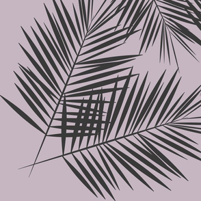 Palm leaves - graphite on lavender Palm leaf Palm tree tropical summer || by sunny afternoon