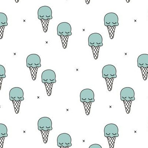Sweet summer ice cream popsicle sugar pastel mint kawaii illustration