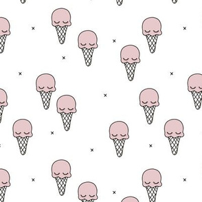 Sweet summer ice cream popsicle sugar pastel pink kawaii illustration