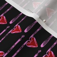 Dog leashes of love - small pink on black