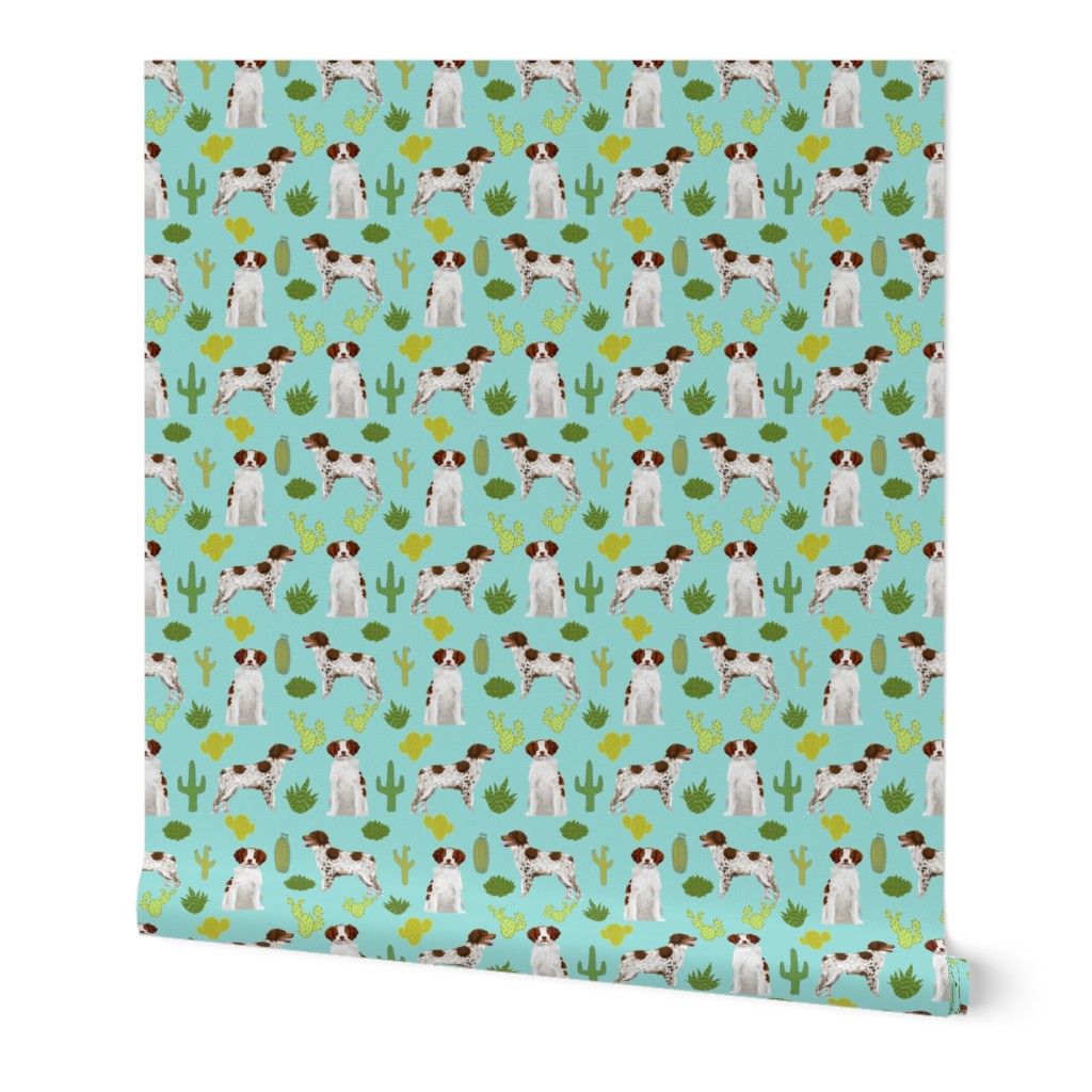 brittany spaniel cute dog fabric cactus dog fabric sporting dogs gun dog fabric