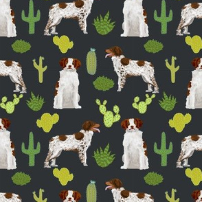 brittany spaniel cute dog fabric cactus dog fabric sporting dogs gun dog fabric