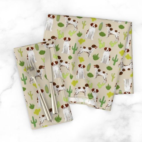 brittany spaniel cute dog fabric cactus dog fabric sporting dogs gun dog fabric