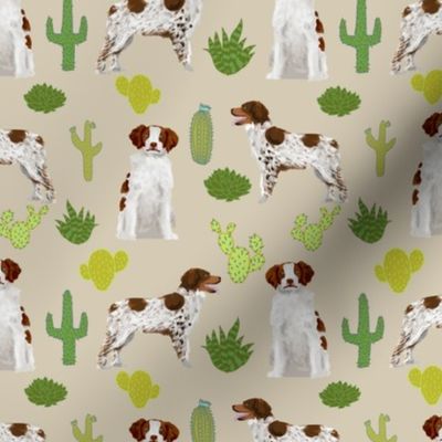 brittany spaniel cute dog fabric cactus dog fabric sporting dogs gun dog fabric