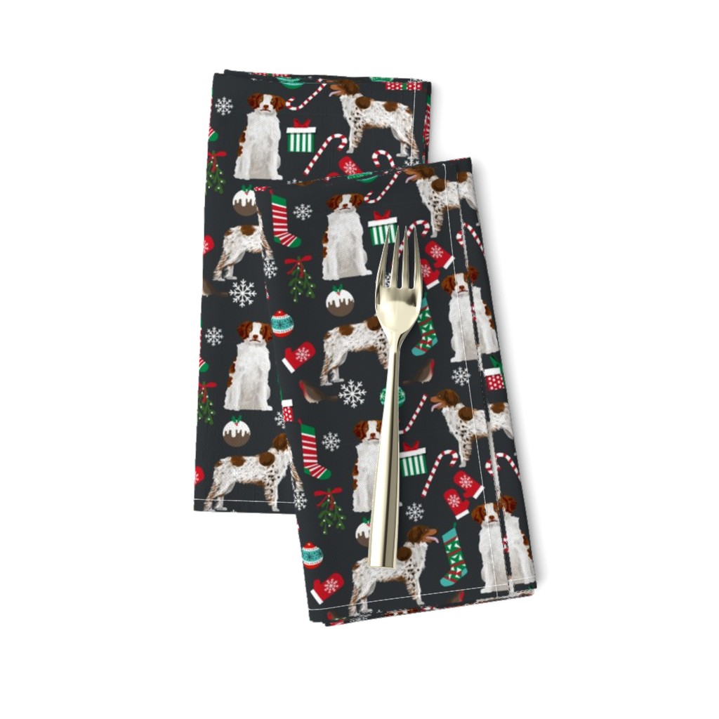 brittany spaniel christmas fabric cute xmas holiday dog design