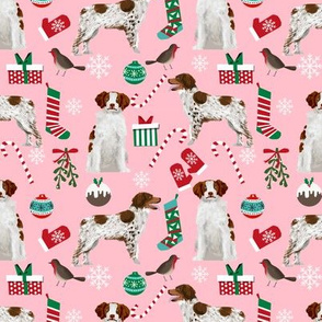 brittany spaniel christmas fabric cute xmas holiday dog design