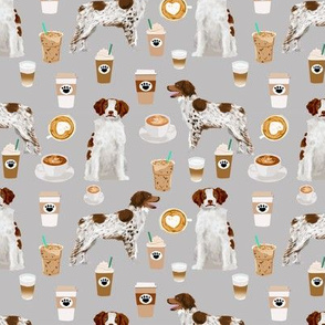 brittany spaniel coffee fabric cute coffees lattes dog fabric sporting dogs fabric