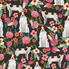 brittany spaniel florals fabric cute painted floral dog fabric dogs sporting dog dog fabrics for quilters