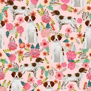 brittany spaniel florals fabric cute painted floral dog fabric dogs sporting dog dog fabrics for quilters