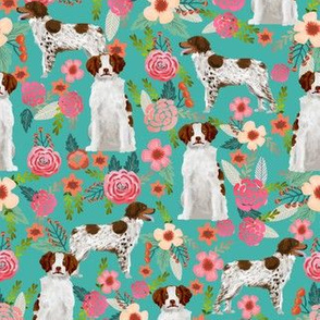 brittany spaniel florals fabric cute painted floral dog fabric dogs sporting dog dog fabrics for quilters