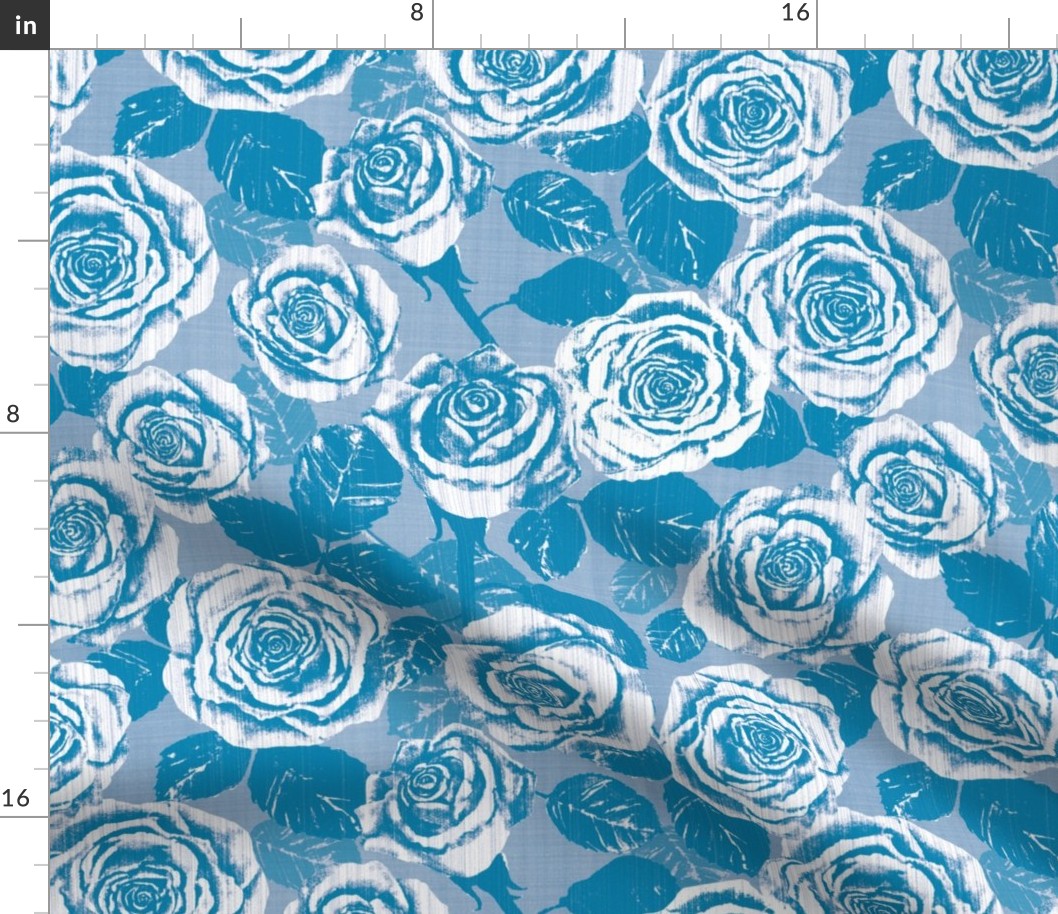 Weathered Country Roses (Blue)