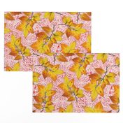 Pink Paisley Autumn Leaves