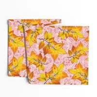 Pink Paisley Autumn Leaves