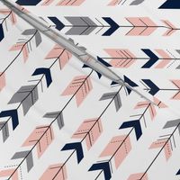 small scale - fletching arrows || pink&navy wholecloth coordinate
