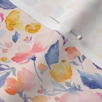 Pink Watercolor Flower Fabric