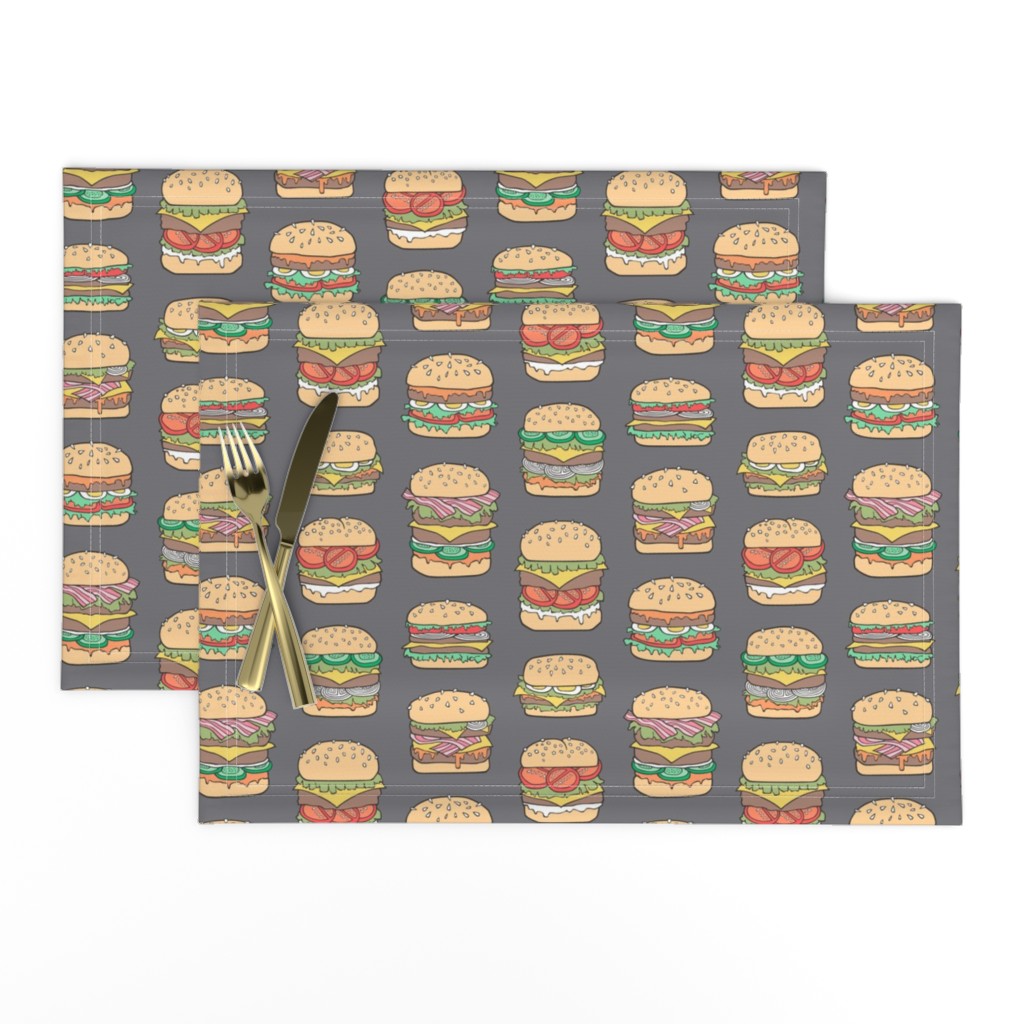 Hamburgers Junk Food Fast food on Dark Grey