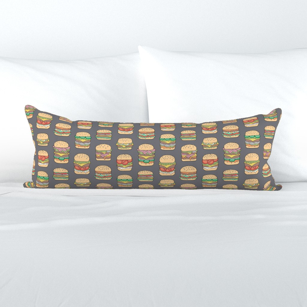 Hamburgers Junk Food Fast food on Dark Grey