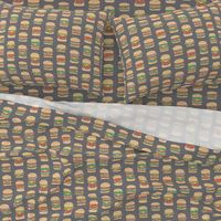 Hamburgers Junk Food Fast food on Dark Grey