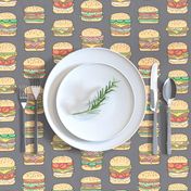 Hamburgers Junk Food Fast food on Dark Grey