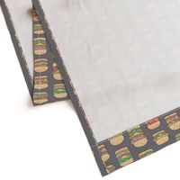 Hamburgers Junk Food Fast food on Dark Grey