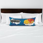 Lake Blue Sleeping Animals Fabric