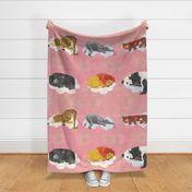 Pink Sleeping Animals Fabric