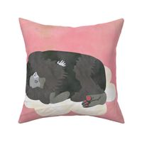 Pink Sleeping Animals Fabric