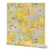 Yellow And Grey Fancy  Florals