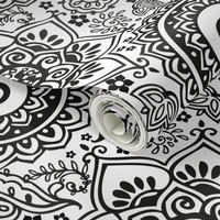 Henna Pattern Black And White