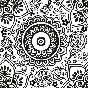 Henna Pattern Black And White