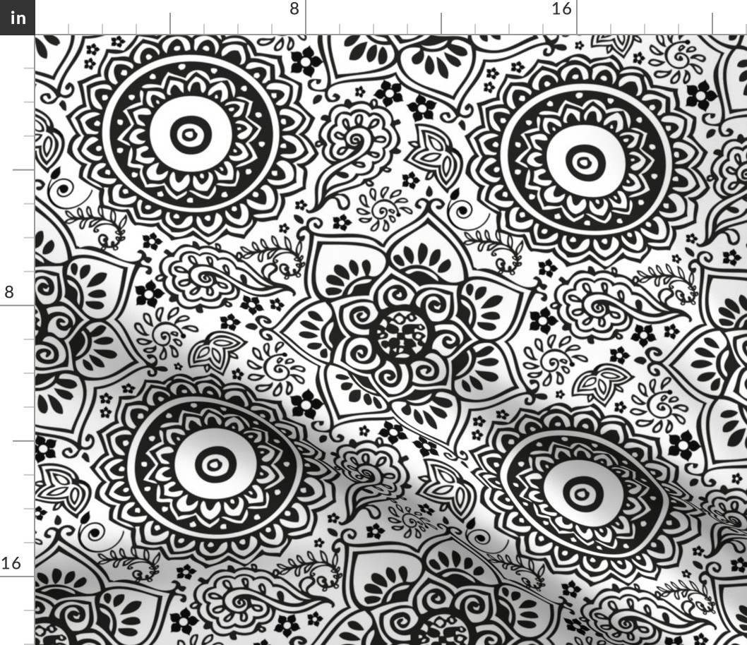 Henna Pattern Black And White