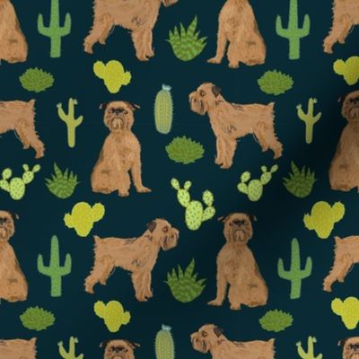 brussels griffon cactus fabric cute dog fabric best dogs print for sewing