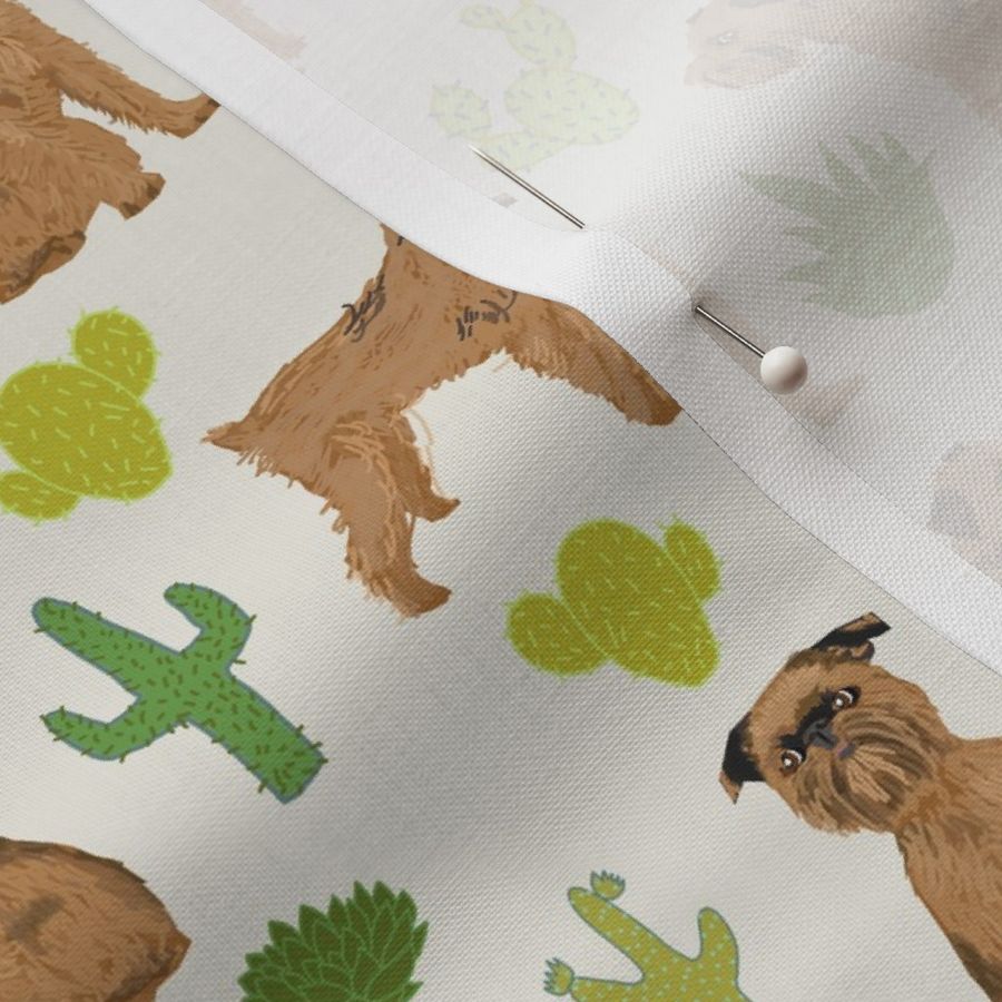 brussels griffon cactus dog fabric cute desert palms print tropical palm print dogs fabric