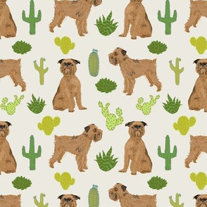 brussels griffon cactus dog fabric cute desert palms print tropical palm print dogs fabric