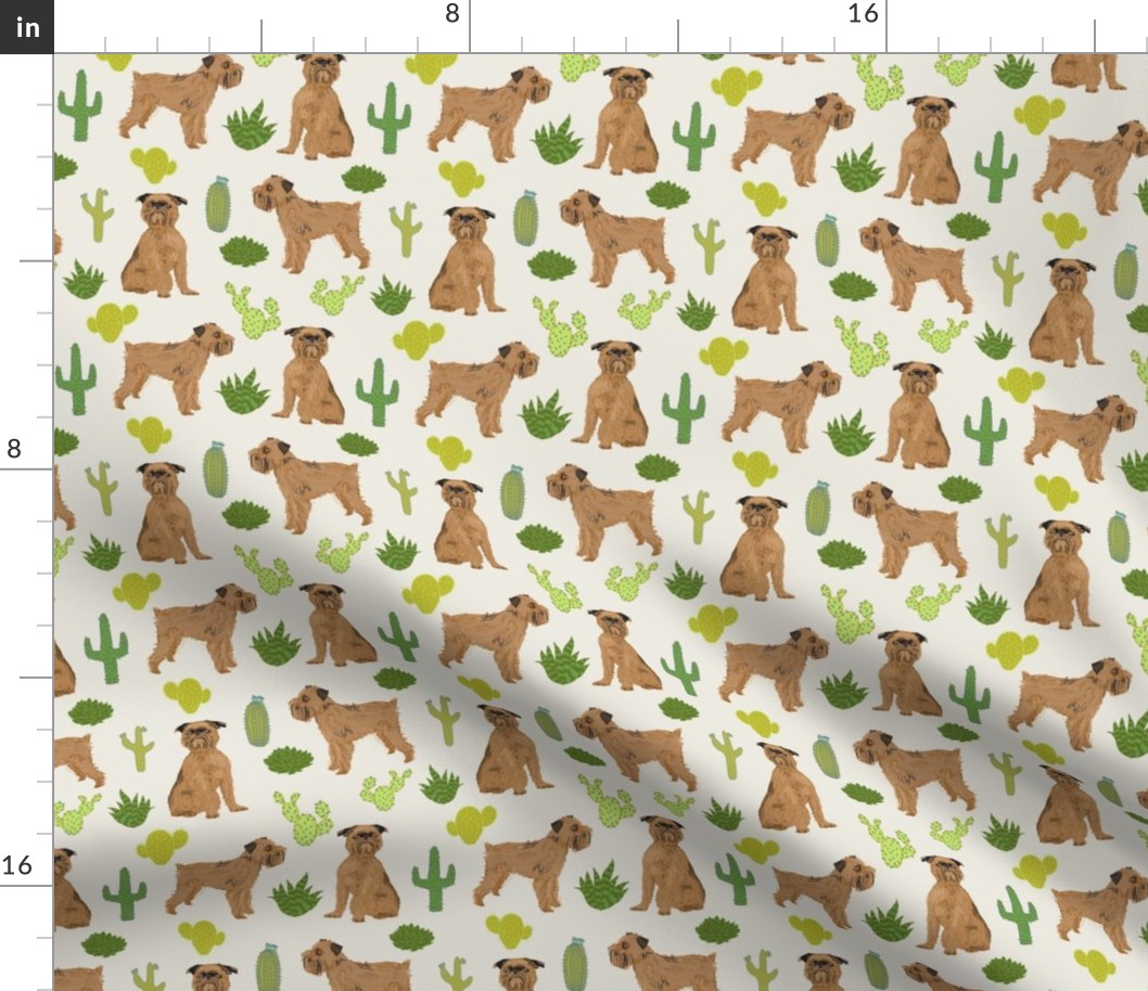 brussels griffon cactus dog fabric cute desert palms print tropical palm print dogs fabric